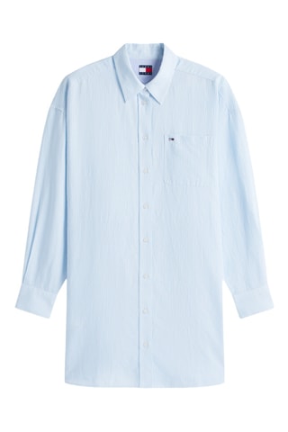 Robe chemise oversize en lin biologique - Ciel