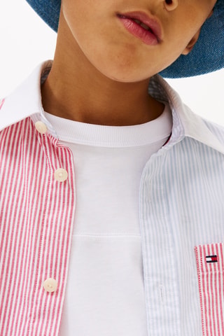 Chemise en coton biologique - Rouge et blanc