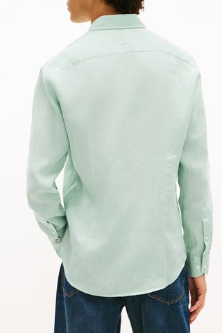 Chemise slim en lin - Vert d’eau