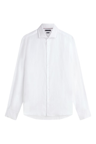 Chemise slim en lin - Blanc