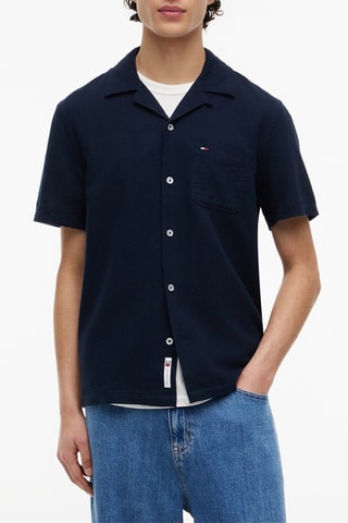 Chemise regular en lin - Bleu marine