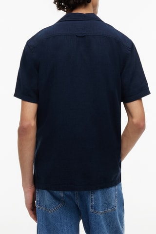 Chemise regular en lin - Bleu marine
