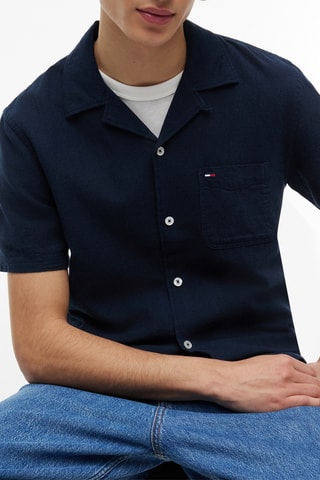 Chemise regular en lin - Bleu marine