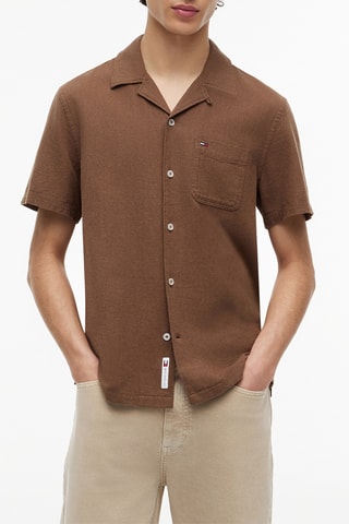 Chemise regular en lin - Marron