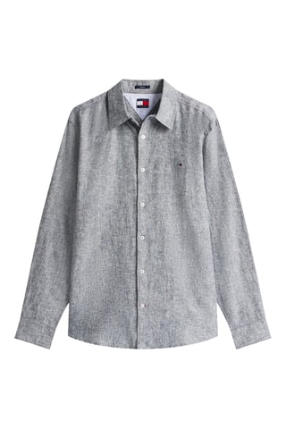 Chemise regular en lin - Bleu marine chiné