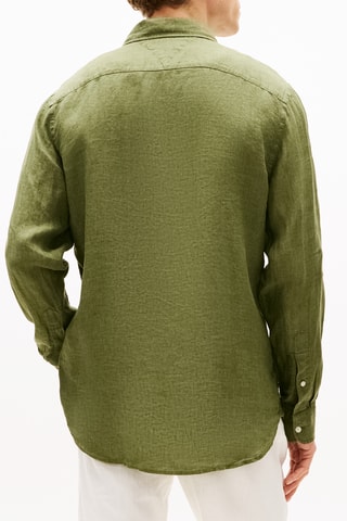 Camisa regular fit de lino - Caqui