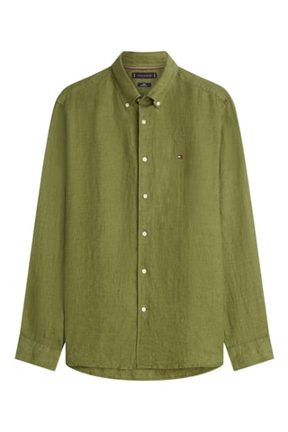 Camisa regular fit de lino - Caqui