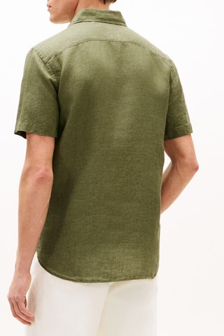 Chemise regular en lin - Kaki