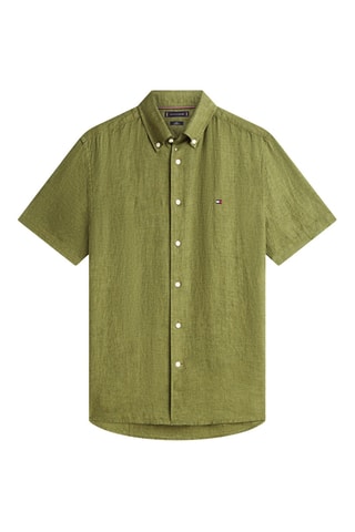 Chemise regular en lin - Kaki