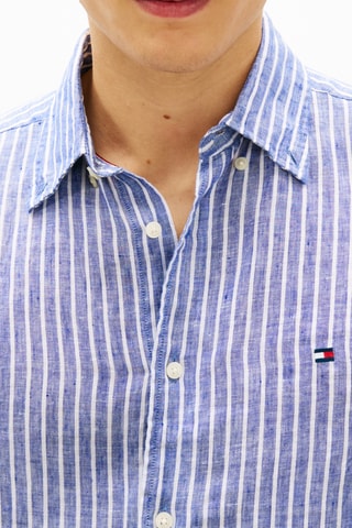 Chemise regular en lin - Bleu marine