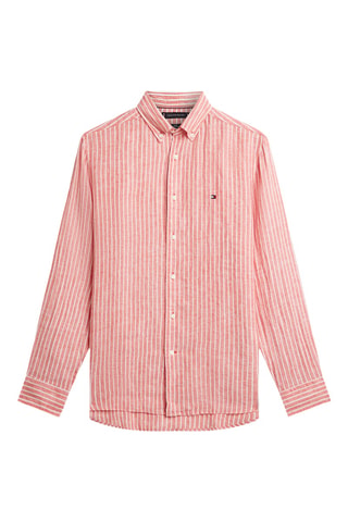 Chemise regular en lin - Orange