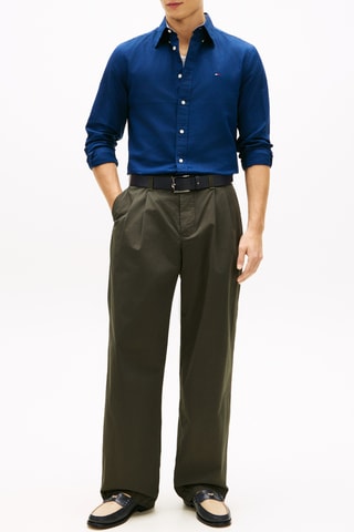 Chemise regular en lin - Bleu marine