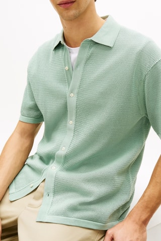 Chemise relaxed en coton biologique - Vert d’eau