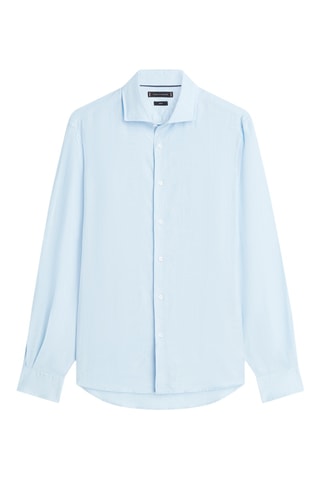Chemise slim en lin - Ciel