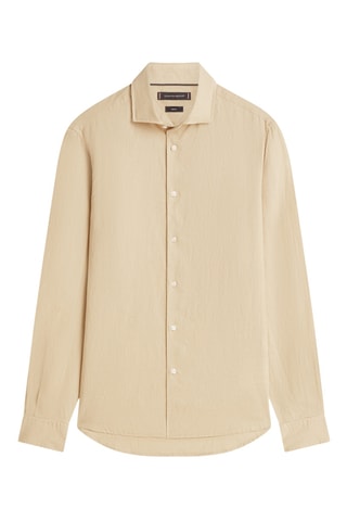 Chemise slim en lin - Beige