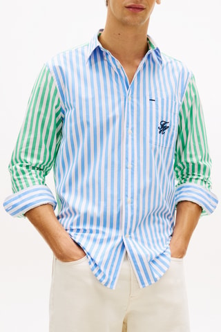 Chemise classic - Bleu cobalt et vert clair
