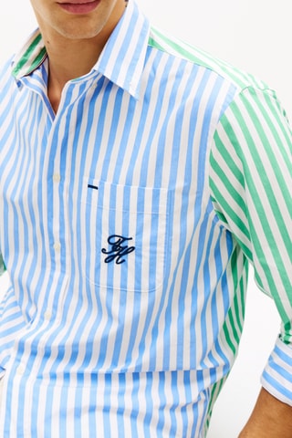 Chemise classic - Bleu cobalt et vert clair