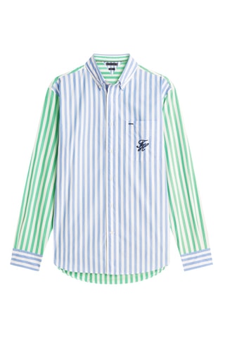 Chemise classic - Bleu cobalt et vert clair