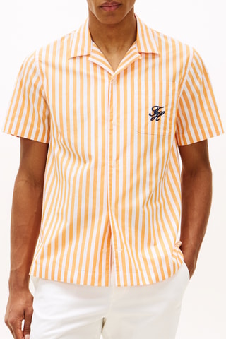 Chemise regular - Orange et blanc
