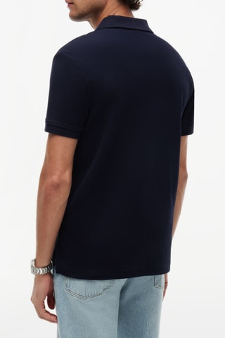 Polo regular fit de algodón orgánico - Azul noche