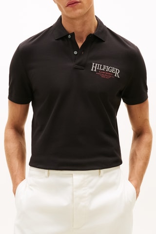 Polo regular en coton biologique - Noir