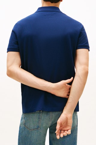 Polo regular en coton biologique - Bleu marine