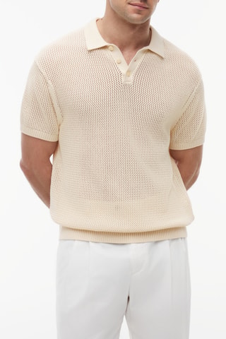Polo relaxed en coton biologique - Beige