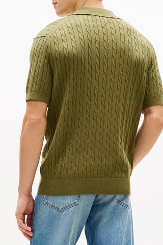 Polo regular en coton biologique - Vert olive