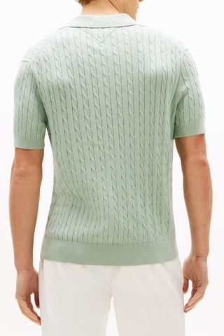Polo regular en coton biologique - Bleu-gris