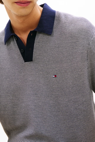 Polo relaxed en coton biologique - Bleu marine