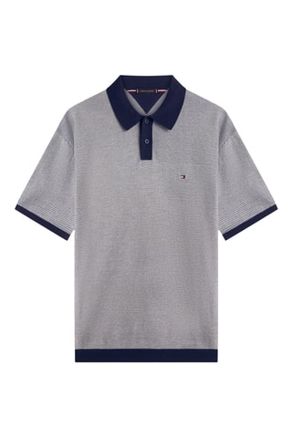 Polo relaxed en coton biologique - Bleu marine