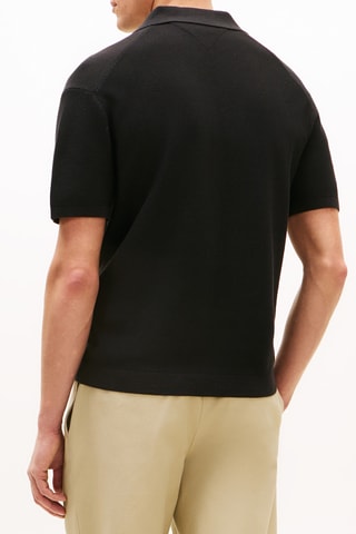 Polo relaxed en coton biologique - Noir