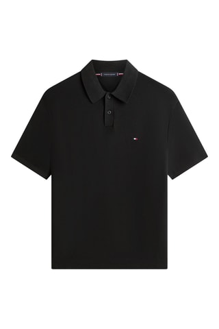Polo relaxed en coton biologique - Noir