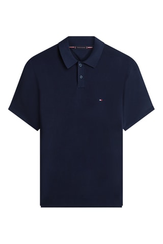 Polo relaxed en coton biologique - Bleu marine