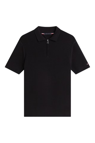 Polo regular en coton biologique - Noir