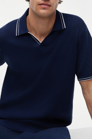 Polo regular en coton biologique - Bleu marine