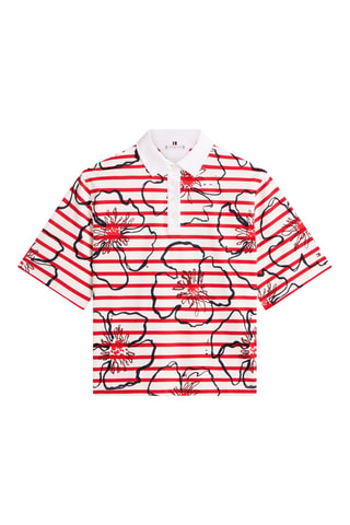 Polo relaxed - Blanc et rouge