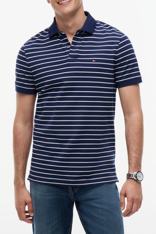 Polo regular en coton biologique - Bleu marine