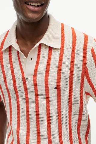 Polo relaxed - Ecru et orange