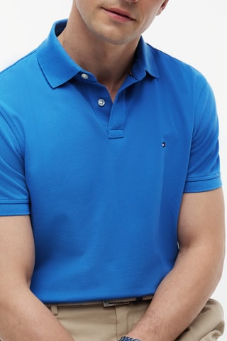 Polo regular en coton biologique - Bleu