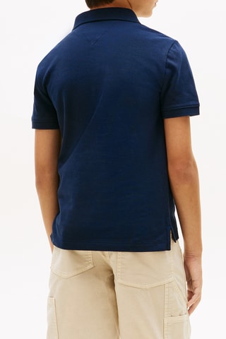 Polo regular - Bleu marine et rouge
