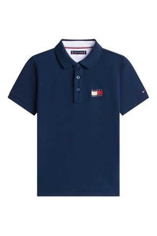 Polo regular - Bleu marine et rouge