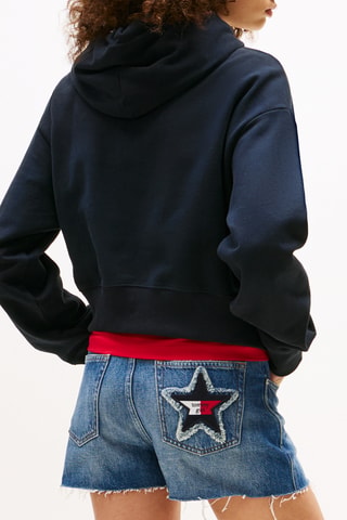 Sweat court en coton biologique - Bleu marine