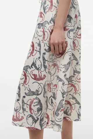 Jupe midi en lin - Beige