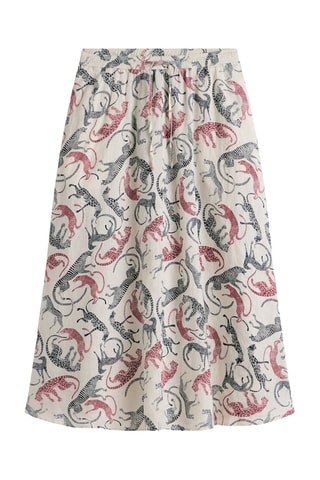 Jupe midi en lin - Beige