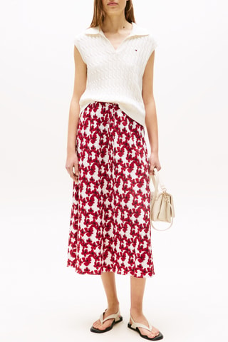 Jupe midi - Rouge et blanc