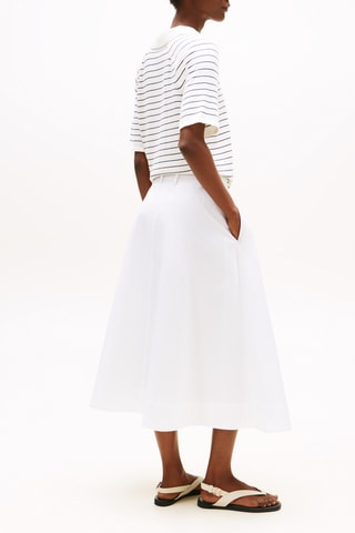 Jupe midi en coton biologique - Blanc