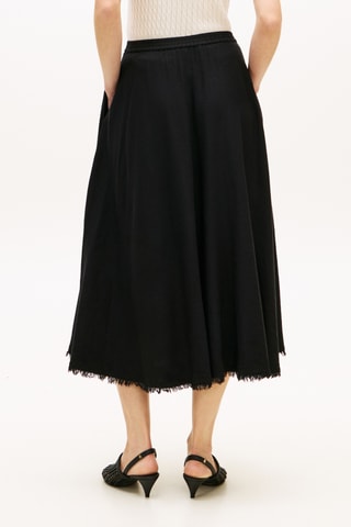 Jupe patineuse en lin - Noir