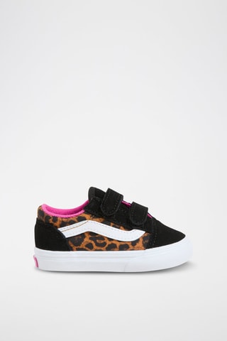 Zapatillas de piel Old Skool V - Negro y marrón