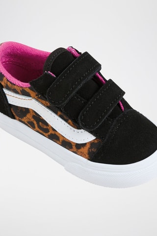 Zapatillas de piel Old Skool V - Negro y marrón